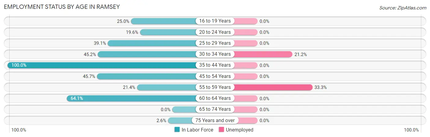 Employment Status by Age in Ramsey
