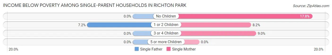 Income Below Poverty Among Single-Parent Households in Richton Park