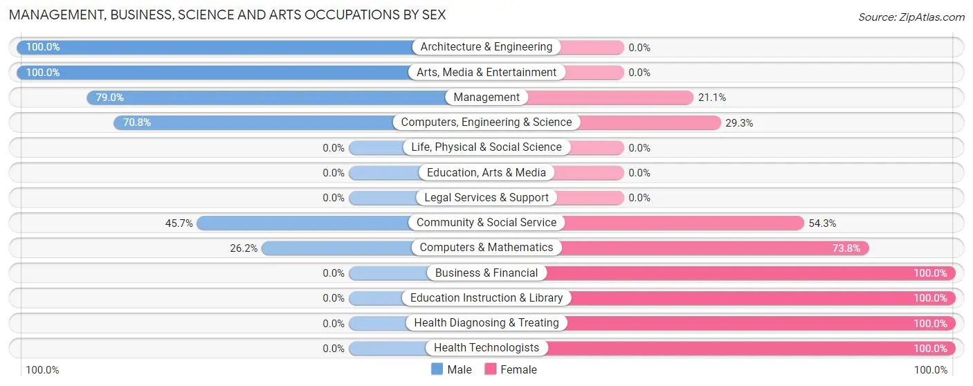 Management, Business, Science and Arts Occupations by Sex in Rome