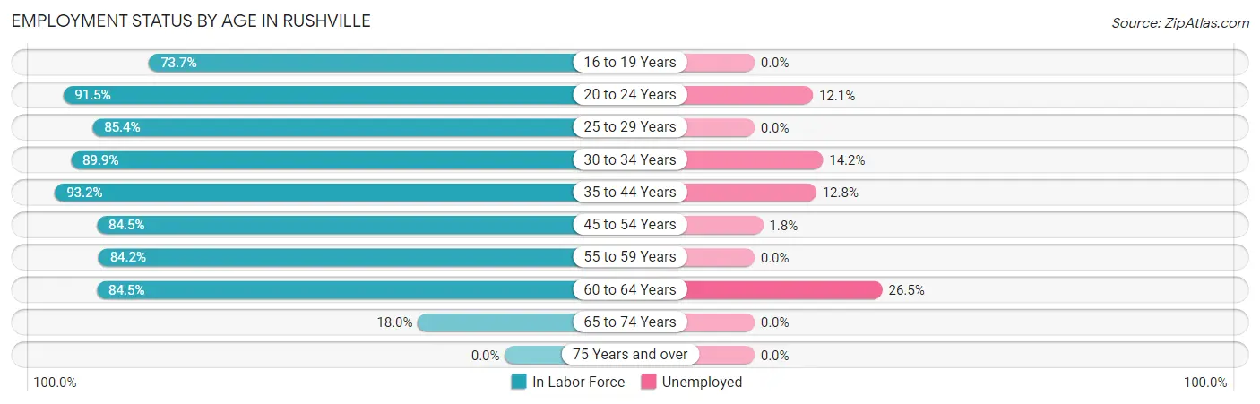 Employment Status by Age in Rushville