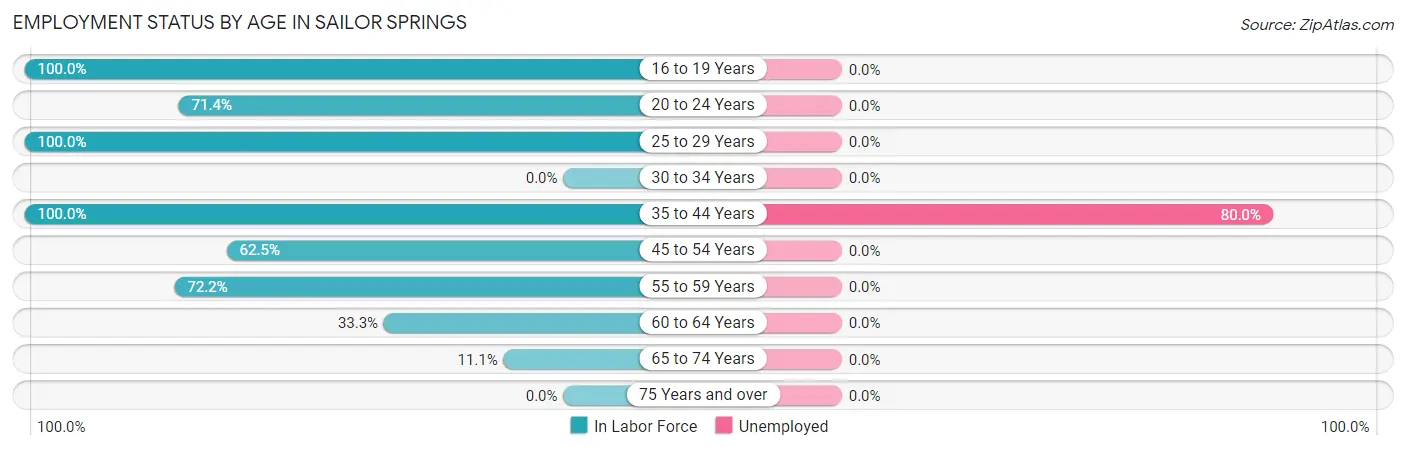 Employment Status by Age in Sailor Springs