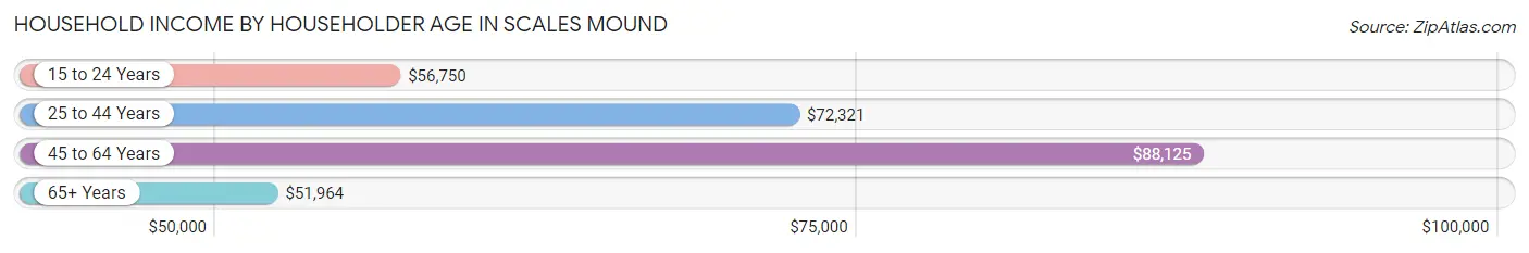 Household Income by Householder Age in Scales Mound