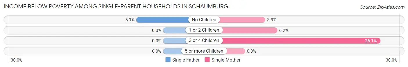Income Below Poverty Among Single-Parent Households in Schaumburg
