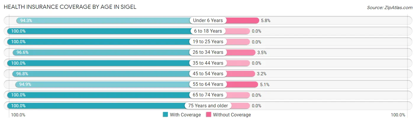 Health Insurance Coverage by Age in Sigel