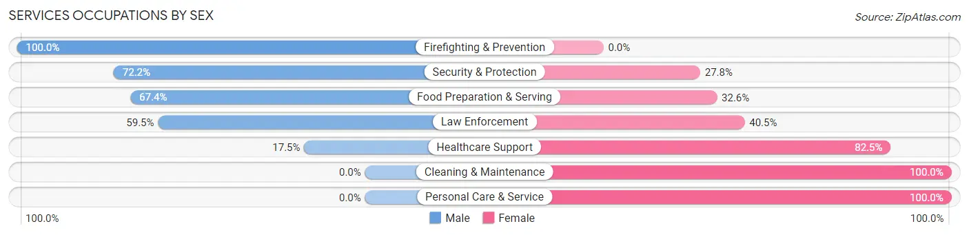 Services Occupations by Sex in Silvis