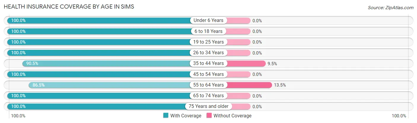 Health Insurance Coverage by Age in Sims