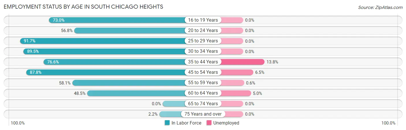 Employment Status by Age in South Chicago Heights