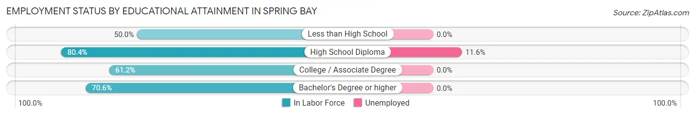 Employment Status by Educational Attainment in Spring Bay
