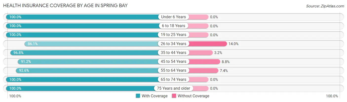 Health Insurance Coverage by Age in Spring Bay