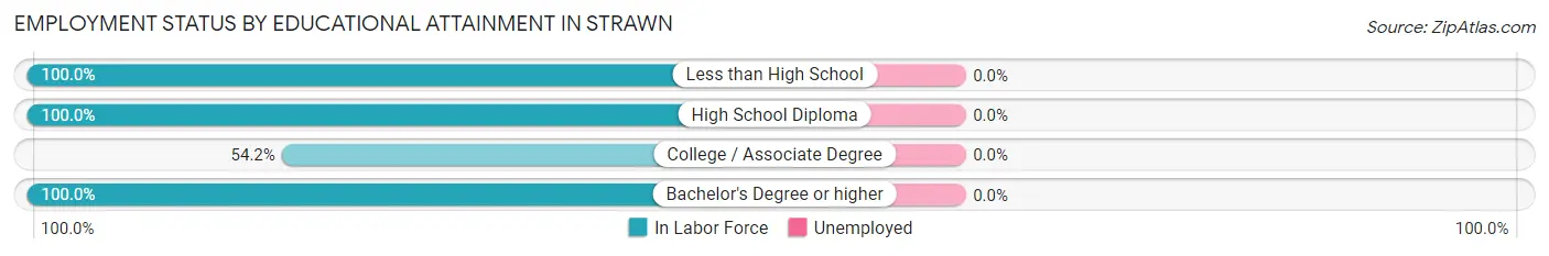 Employment Status by Educational Attainment in Strawn