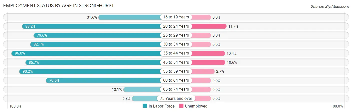 Employment Status by Age in Stronghurst