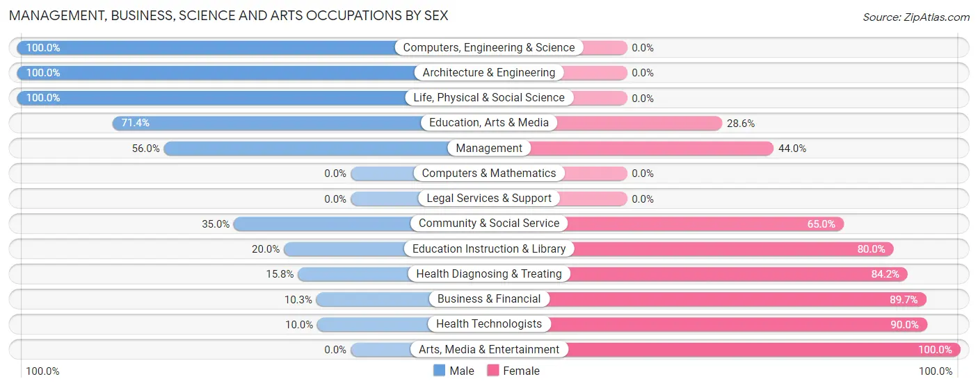Management, Business, Science and Arts Occupations by Sex in Stronghurst