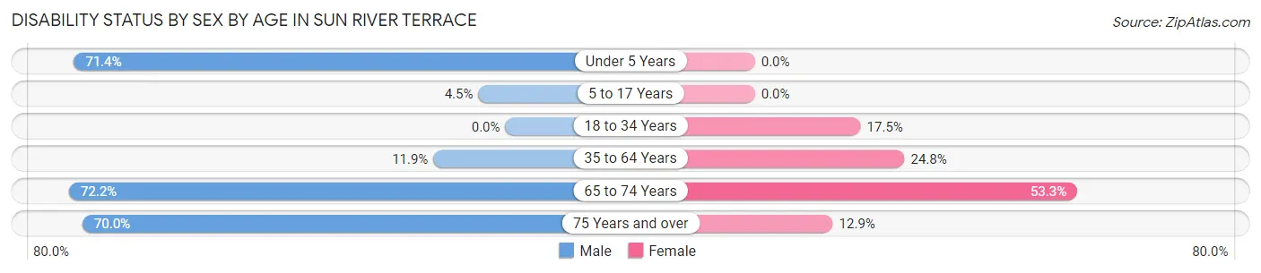 Disability Status by Sex by Age in Sun River Terrace