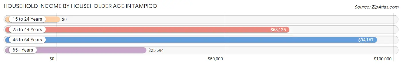 Household Income by Householder Age in Tampico