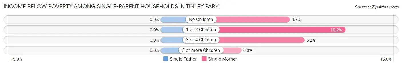 Income Below Poverty Among Single-Parent Households in Tinley Park