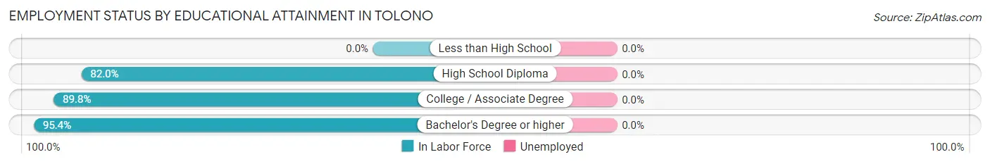 Employment Status by Educational Attainment in Tolono