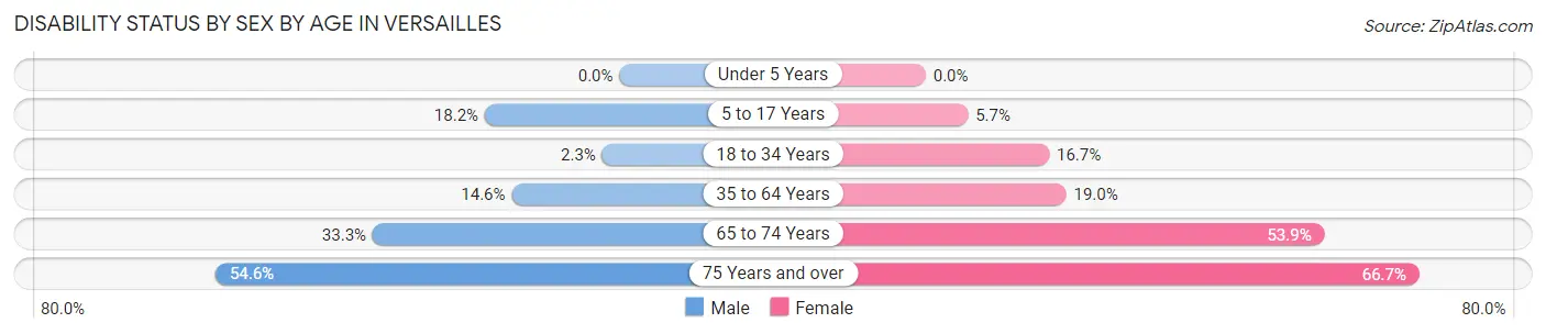 Disability Status by Sex by Age in Versailles