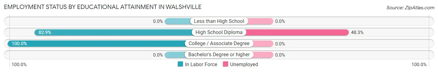 Employment Status by Educational Attainment in Walshville