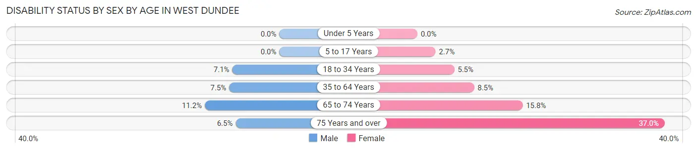 Disability Status by Sex by Age in West Dundee