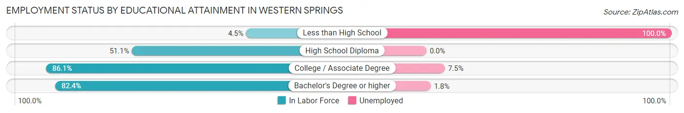 Employment Status by Educational Attainment in Western Springs