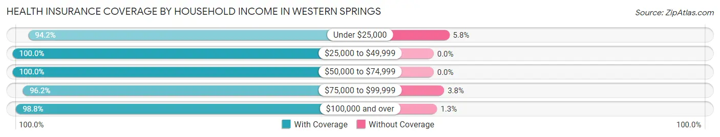 Health Insurance Coverage by Household Income in Western Springs