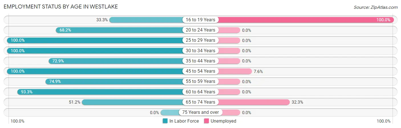 Employment Status by Age in Westlake