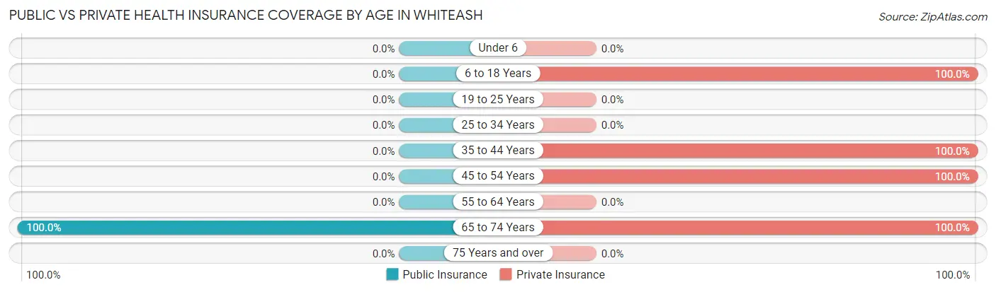 Public vs Private Health Insurance Coverage by Age in Whiteash