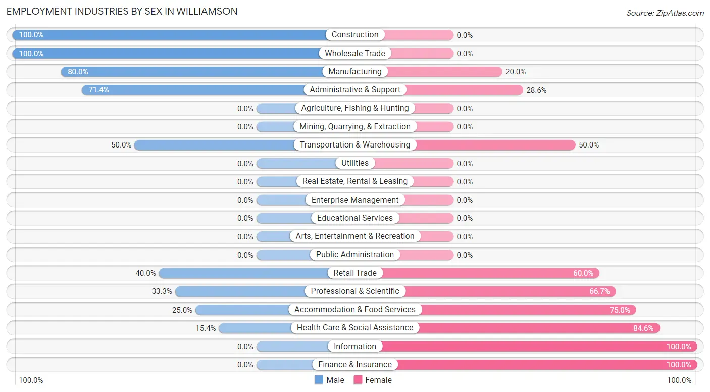 Employment Industries by Sex in Williamson