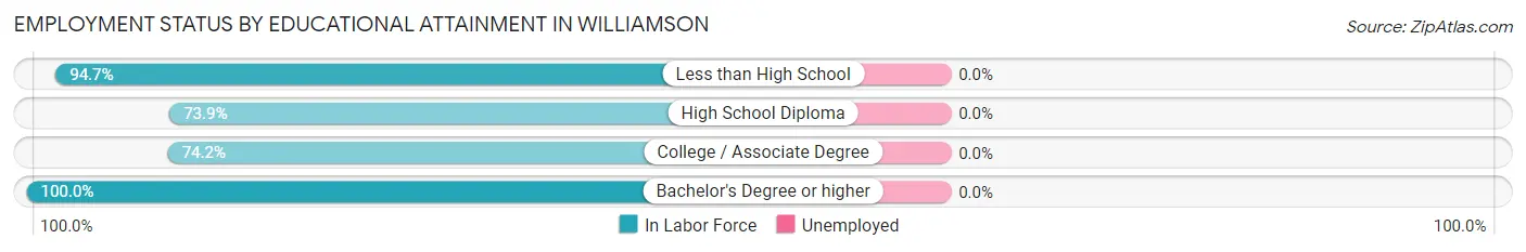 Employment Status by Educational Attainment in Williamson