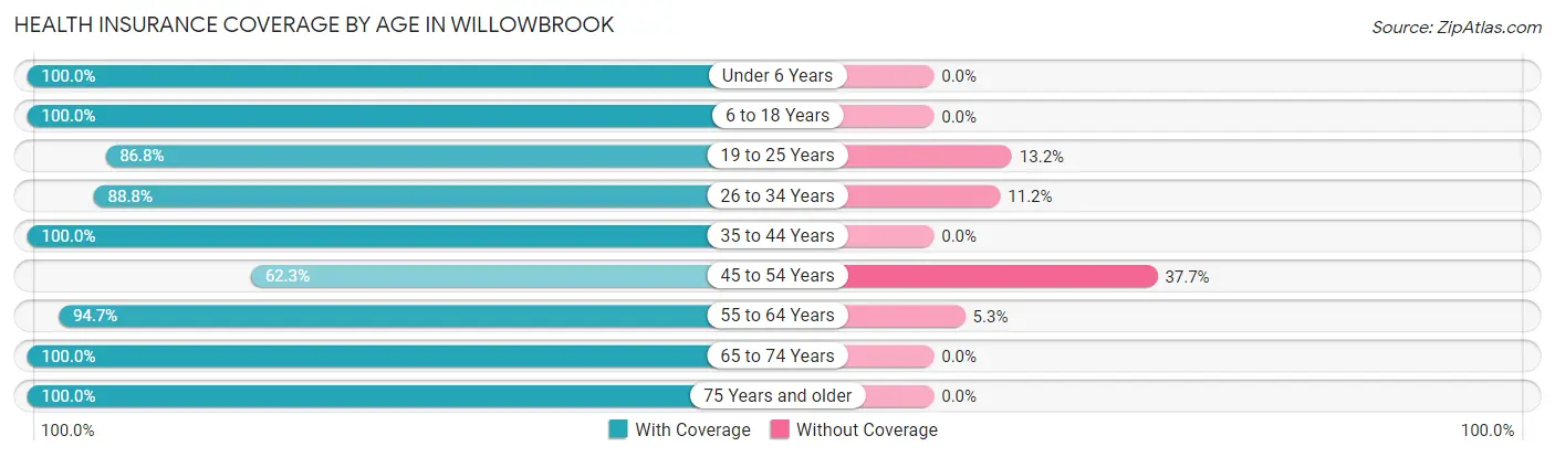 Health Insurance Coverage by Age in Willowbrook