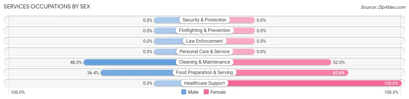 Services Occupations by Sex in Windsor