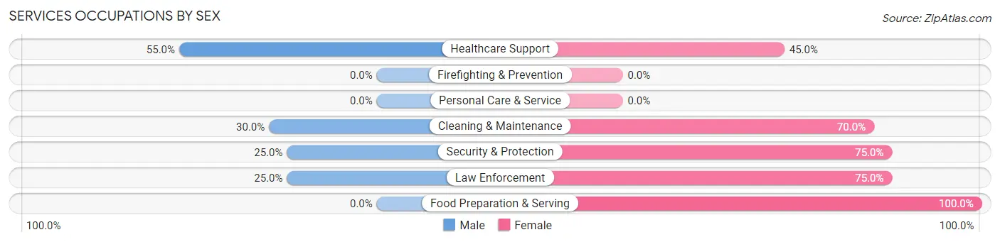 Services Occupations by Sex in Yates City