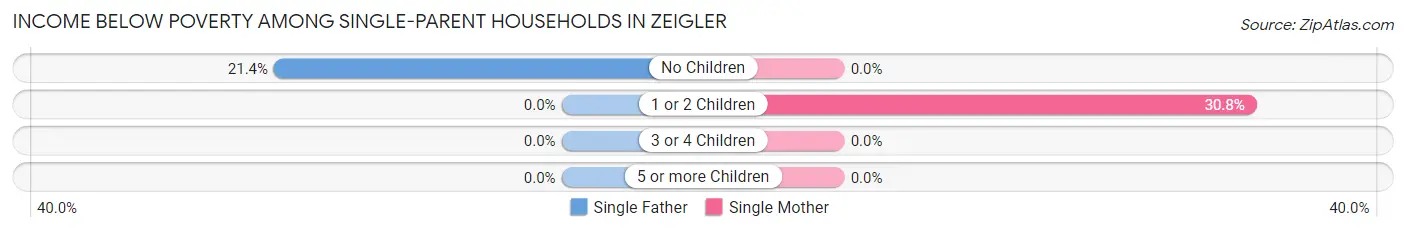 Income Below Poverty Among Single-Parent Households in Zeigler