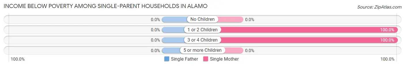 Income Below Poverty Among Single-Parent Households in Alamo