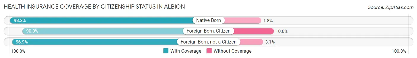 Health Insurance Coverage by Citizenship Status in Albion