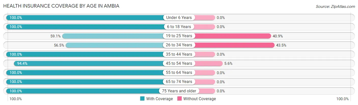 Health Insurance Coverage by Age in Ambia