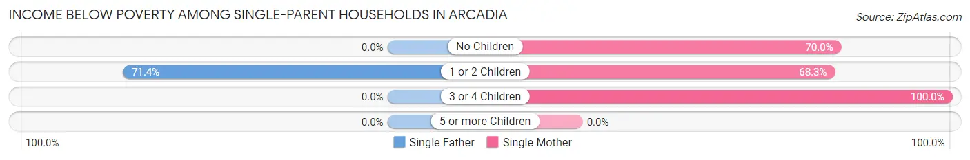 Income Below Poverty Among Single-Parent Households in Arcadia