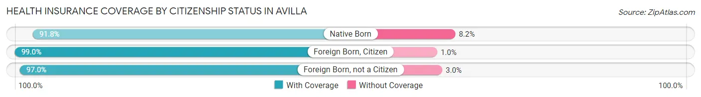 Health Insurance Coverage by Citizenship Status in Avilla