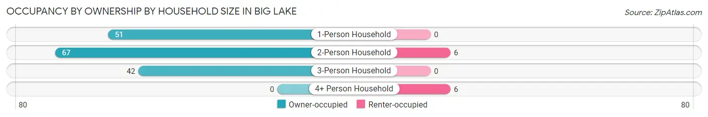 Occupancy by Ownership by Household Size in Big Lake