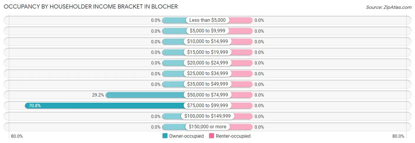 Occupancy by Householder Income Bracket in Blocher