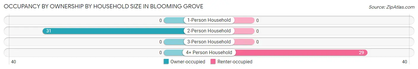 Occupancy by Ownership by Household Size in Blooming Grove