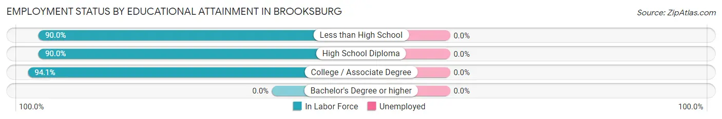 Employment Status by Educational Attainment in Brooksburg