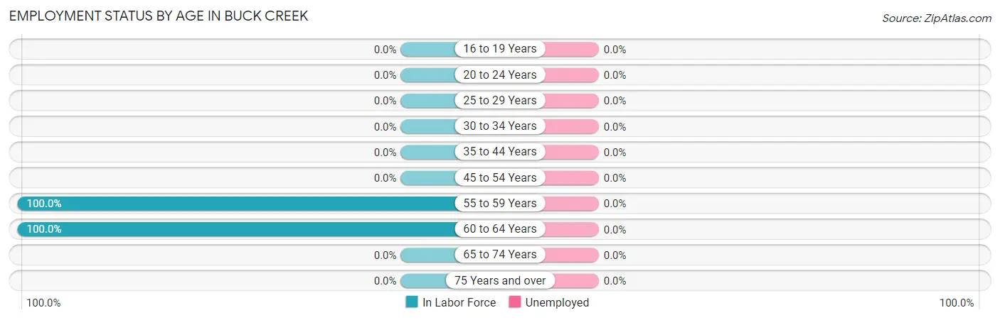 Employment Status by Age in Buck Creek