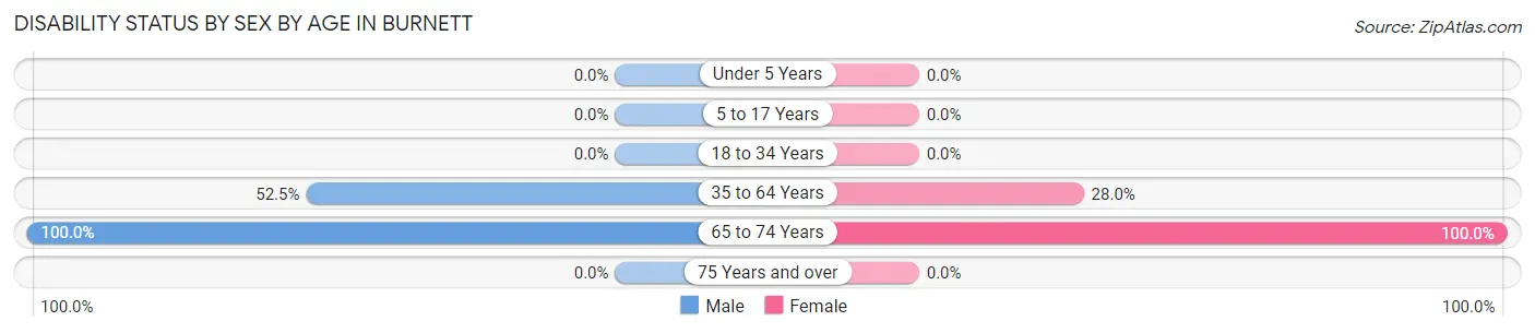 Disability Status by Sex by Age in Burnett