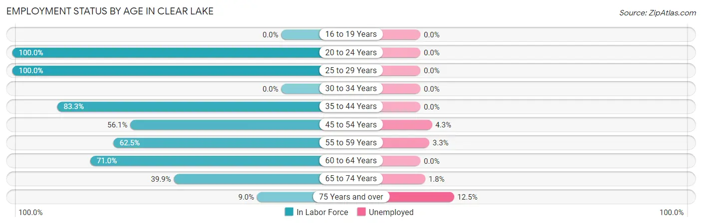 Employment Status by Age in Clear Lake