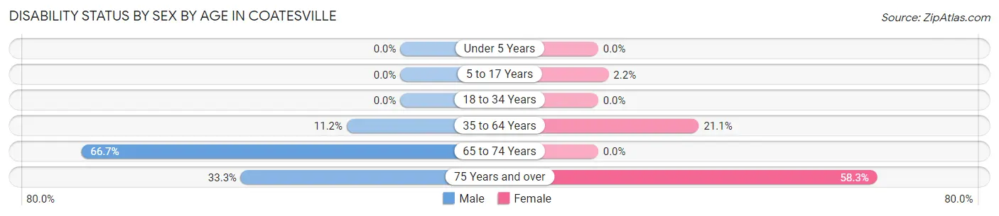 Disability Status by Sex by Age in Coatesville