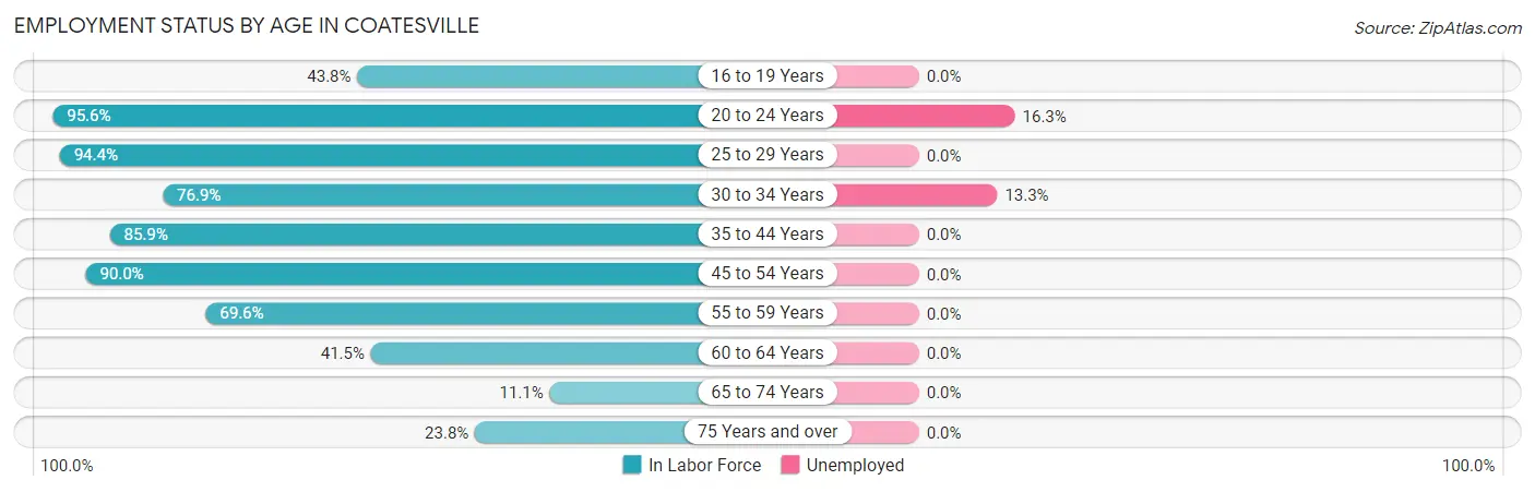 Employment Status by Age in Coatesville
