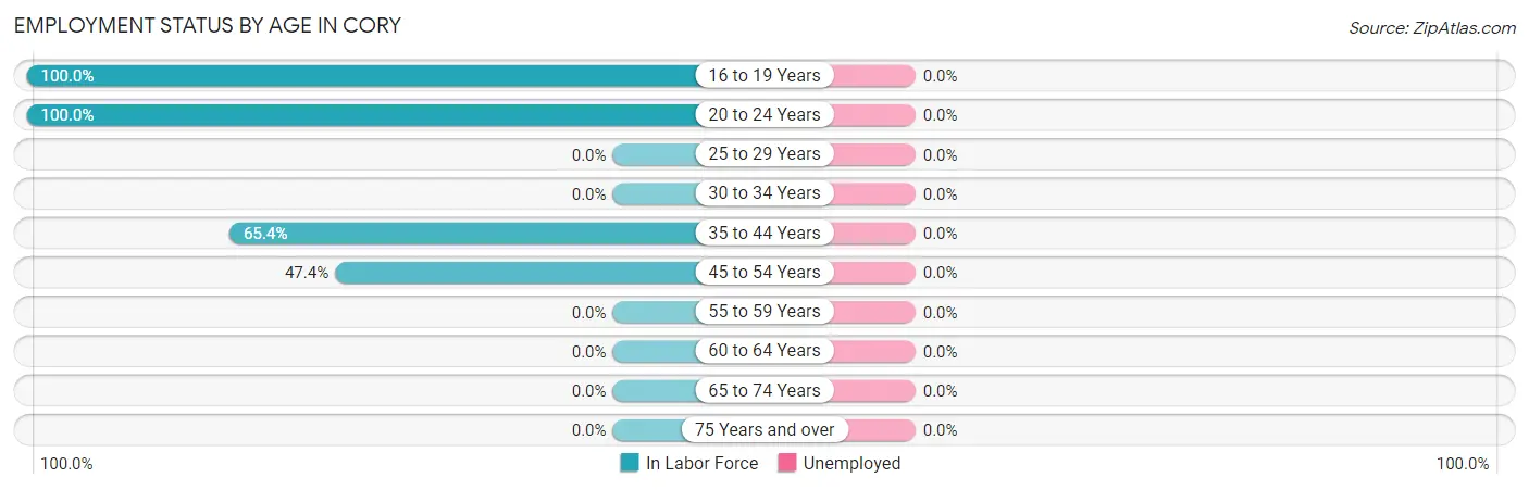 Employment Status by Age in Cory