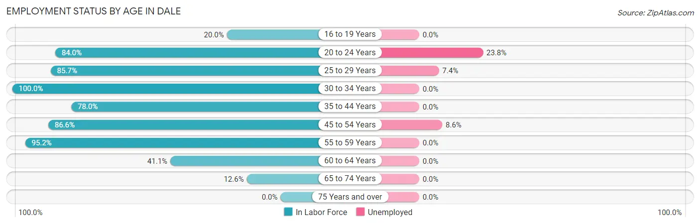 Employment Status by Age in Dale