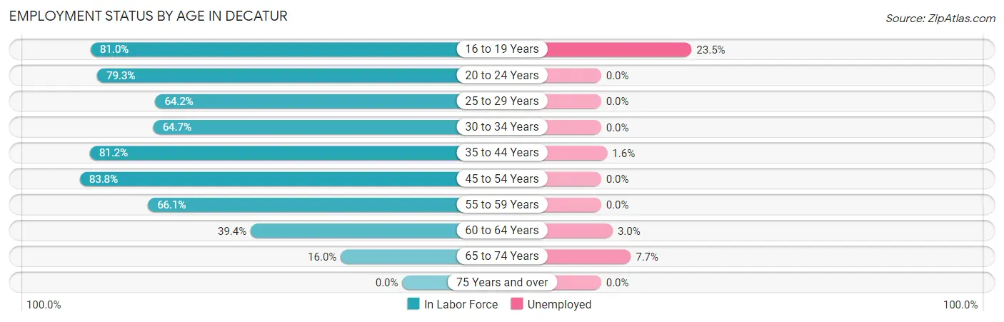 Employment Status by Age in Decatur
